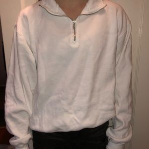 White half zip sweater